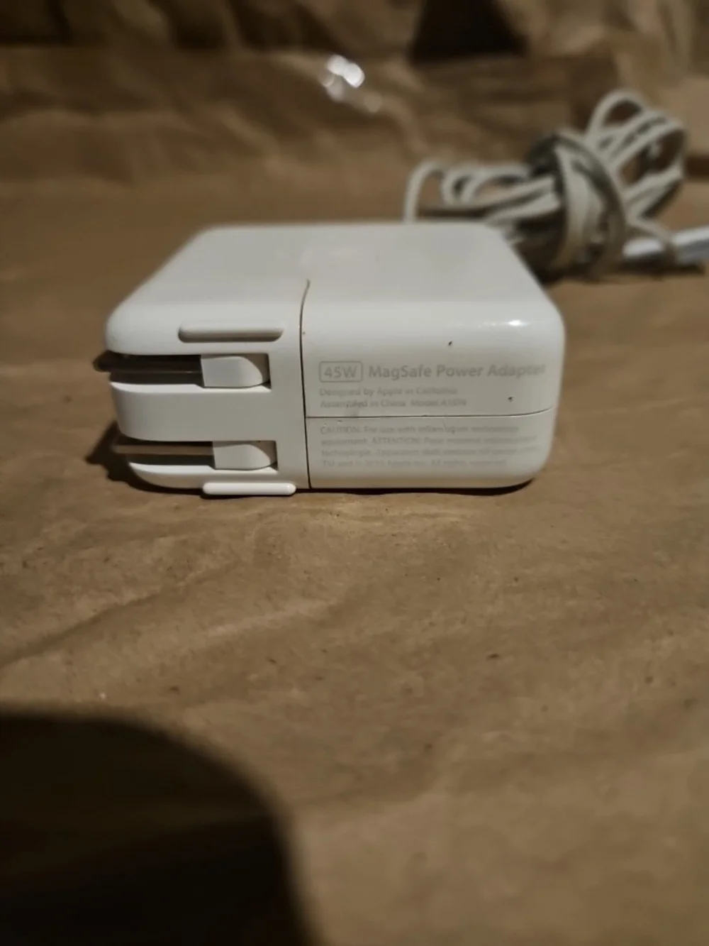 Apple White MagSafe Power Adapter with Attached Cable